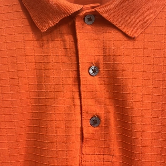 T. Harris London Men’s Long Sleeve Polo Shirt orange size Medium - Picture 4 of 7
